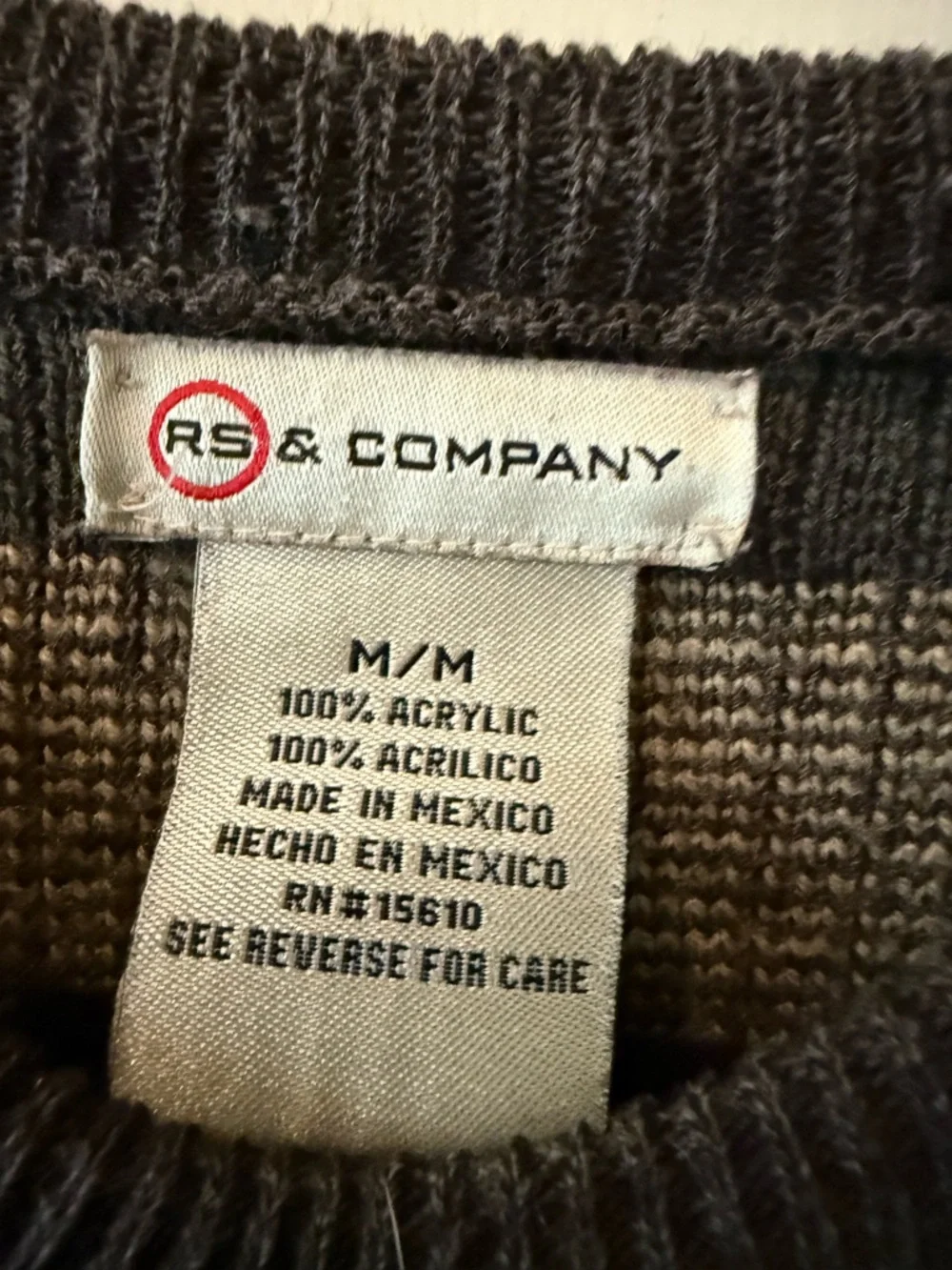 Vintage RS & Company Gray Patterned Crewneck Grandpa Sweater - Men - Picture 2 of 2